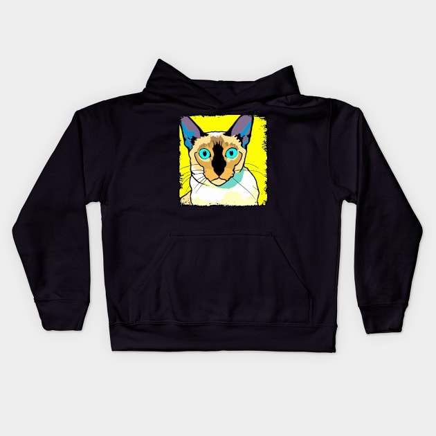 Tonkinese Pop Art - Cat Lover Gift Kids Hoodie by PawPopArt